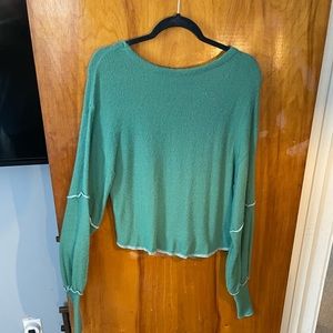 Free People Open Back Sweater- Mint